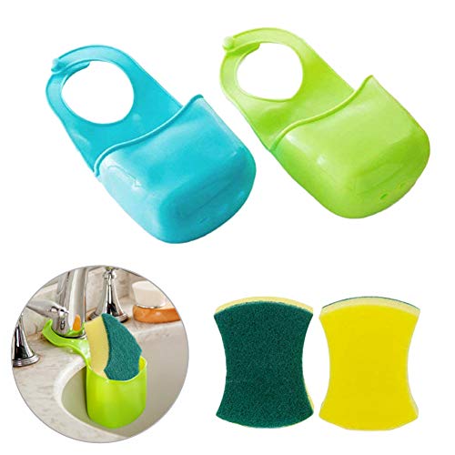 EQLEF® 2 PCS Esponja caja de almacenamiento en rack Cesta de paño de la colada jabón de tocador Plataforma Organizador Cocina Baño Gadgets fregadero Estanterías Bolsa