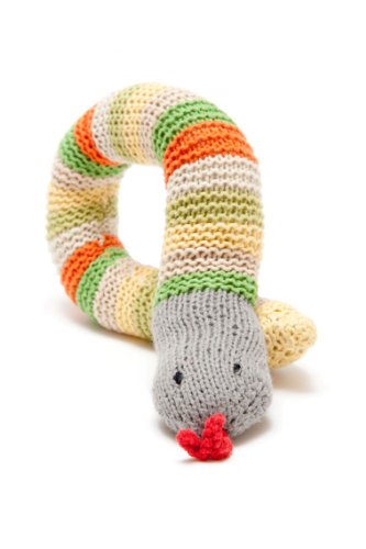 Preisvergleich Produktbild Pebble knitted snake rattle - green