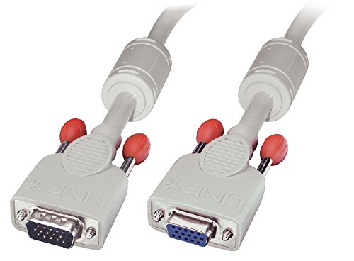 LINDY VGA Kabel M/F,cool grey,1m HD15 M/F (mit Schrauben), DDC-fähig