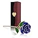 Produktbild Rose, Magicpeony 24k Gold Rose Echte Konservierte Rose mit Echtem Grünen Blatt - mit Geschenkbox für Frau Freundin/ Muttertag/ Geburtstag/ Hochzeitstag/ Jahrestag Geburtstag Künstliche Rose (Blaue Blume mit Stand)