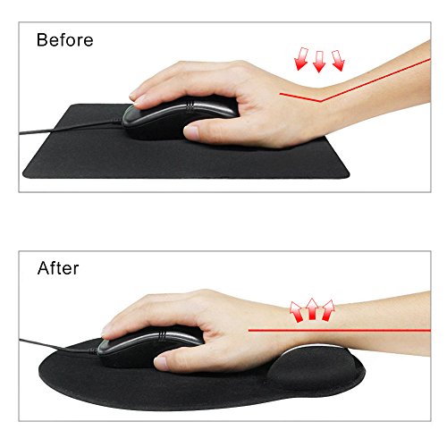 Duomishu Tastatur-Pad und Mauspad im Set Komfort-Mousepad Tastaturpad mit Handgelenkauflage für Sehnenscheidenprobleme bequeme Mausmatte aus Memory-Schaum - 4