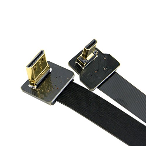 CY 50 cm 90 Grad bis abgewinkelt FPV Micro HDMI Stecker auf Mini HDMI FPC flach Kabel für GoPro Multicopter Aerial Photography - 4