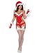 Produktbild Obsessive 4-teiliges Dessous-Weihnachts-Set aus zartem Slip-Body, Handschuhen, Strümpfen und Weihnachtsmütze, rot/weiß, Gr. S/M