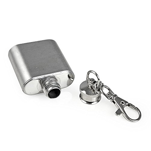 10X MENGS® 1 Unze Flachmann mit Schlüsselanhänger für besonderen Anlässen(Hochzeit, Sport, Golf), hochglanzpoliertem Edelstahl, mini Whisky Liquor Vodka Alcohol Hip Flask - 5