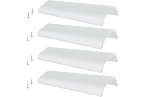 CHENYU 4 Piezas Tiradores de Cocina Tiradores Ocultos 150mm Manijas de Aluminio con Tornillos para Cajón de Gabinete (Mate Plata)