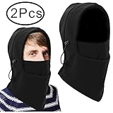 Outee Motorcycle Balaclava, 2 Pack Balaclava Ski Mask Full Face for Men Women Winter Cold Weather Windproof Warm Breathable Neck Warmer for Sports Snowboard Cycling Skiing Black
