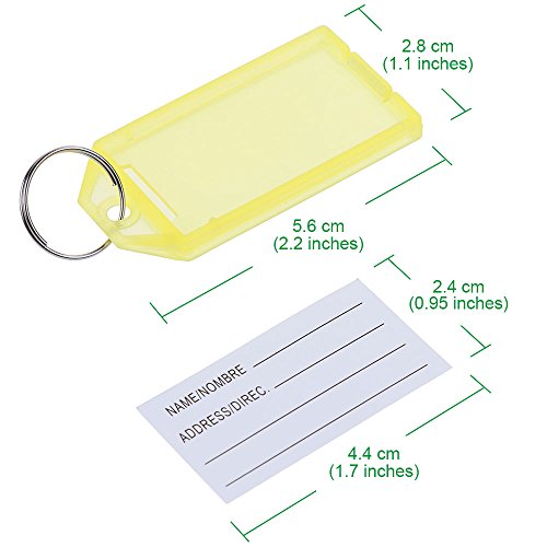 Lictin 70 Schlüsselanhänger, Schlüsselschilder, Kofferanhänger, bunt gemischt, mit auswechselbarem Etikett - 3