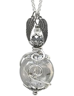 Glücksbringer Wunschkugel der Engel Damen Frauen Mädchen Schutzengel Anhänger an Kette Talisman Amulett Glaskugel...