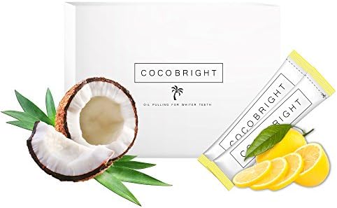 Coconut Oil Pulling COCOBRIGHT Lemon | 14 Days Detox Kit | Smoother than a Soft Toothbrush | Alternative to Whitening Toothpaste or Teeth Whitening Powder