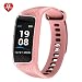 Produktbild Tierlr Intelligente Uhr Fitness-Tracker, dynamischer Pulsmesser, mehrere Sportmodi, intelligente Uhren, wasserdichtes IP67-Uhrenarmband mit Bluetooth-Fernbedienung für Android/iOS (Color : Rosa)