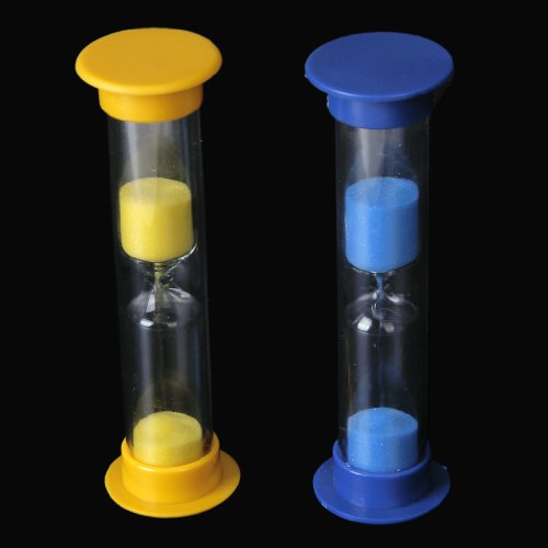 Mini 1-5 Minuten Sanduhr Zahnputzuhr Eieruhr Zeitschaltuhr Hourglas Timer – Blau, 3 Minute - 5