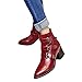 Produktbild TianWlio Stiefel Frauen Herbst Winter Schuhe Stiefeletten Boots Gürtelschnalle High Heel Schuhe Mode zurück Reißverschluss Damen Nackte Stiefel rot 38