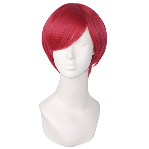 MapofBeauty Cosplay Costume Men's Short Straight Wig (Watermelon Red)