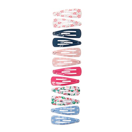 Claire's & Womens Kids 12 Pack Pastel Floral Mini Snap Clips, Multicolour