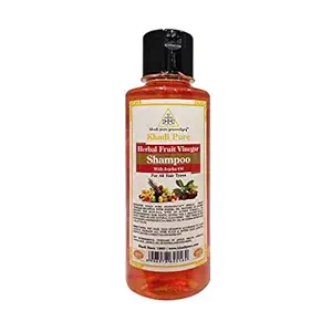 Khadi Pure Herbal Fruit Vinegar Shampoo/Hair Cleanser With Jojoba Oil, 210 ml