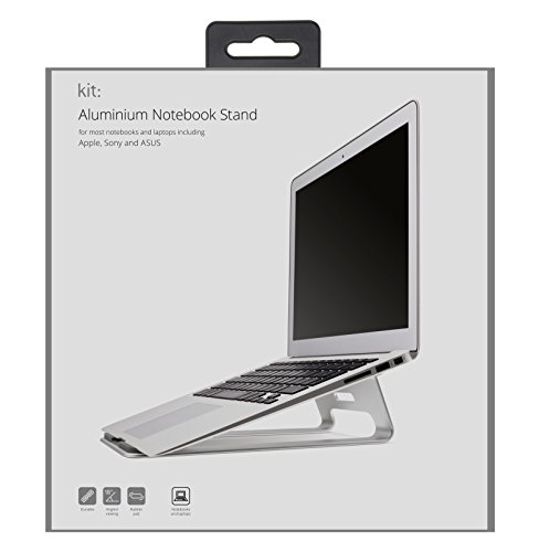 Kit Laptopständer Stand für Apple MacBook Ergonomisch Portabel Kühlend aus Hochwertigem Robustem Aluminium mit Rutschfesten Gummifüßen – Silber - 6
