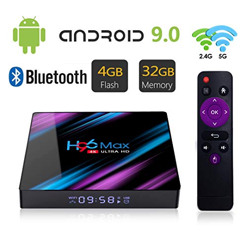 Android 8.1 Smart TV Box RAM 4 Go / ROM 32 Go, H96 Max + Mini boîtier TV Android RK3328 Quad-Core 64 Bits, Full HD / H.265 2,4 G WiFi Web HDMI décodeur