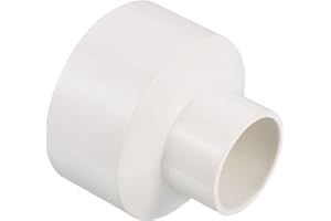 PATIKIL PVC Riduttore Tubo Raccordo 75x40mm, Dritto Giunto Adattatore Connettore, Bianco