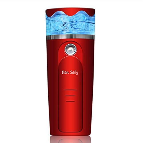 Nano Organic Face Mist Spray Handy Misty Sprayer Steaming face to Beautify Beauties Factory Sell Handheld Atomization Humidifier with 1500mAh Backup Battery RED