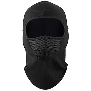 PrimeBox Men's Cotton Full Face Mask Helmet Types Cover For Bikers (Black)