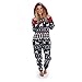 Produktbild Damen Jumpsuit Pyjamas FORH Frauen Langarm Weihnachten Elch Bedruckt Overall Nachthemden Winter warm lang hoodie Schlafanzüge Hosenanzug Jumpsuit Anzug Sleepwear Overall (M, Marine)