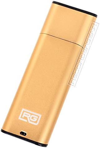 FD10 8GB USB Flash Drive Voice Recorder / Small 192kbps HD Quality Audio Recording Device / 16hr Battery &amp; 90hr Capacity (Gold)