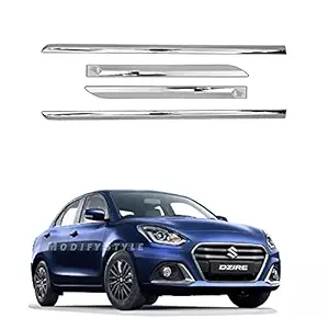 ModifyStyle Side Beading/Side Cladding/Door Garnish/Door Protector Chrome Suitable for Maruti Swift Dzire (2020 to Preset) Type 5 (Set of 4pcs)