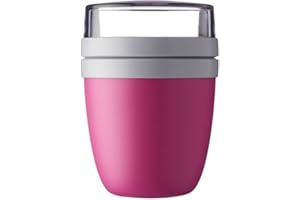 Mepal - Lunchpot Ellipse - Rose – 500 ml praktischer Reisebecher, Joghurtbecher, To go Becher – Geeignet für Tiefkühler, Mikrowelle und Spülmaschine, 700 ml