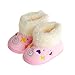 Femizee Toddler Boys Girls Cotton Design Warm Winter Soft Sole Boots Crib Shoes Pink 9-12 Months