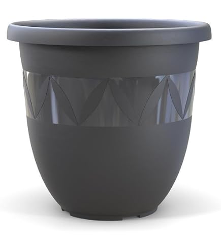 Weedness Blumentopf Rund Kunststoff 15 Liter 28 x 27 cm Schwarz für Innen & Außen