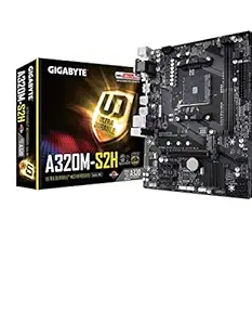 GIGABYTE GA-A320M-S2H (AMD Ryzen AM4 / MicroATX / 2xDDR4/ HDMI/ Realtek ALC887/ 3xPCIe/ USB3.1 Gen 1/ LAN/ Motherboard) (Renewed)