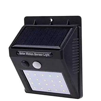 GJSHOP Outdoor Motion Activated Power Lamp Stick Up Wireless Solar LED Sensor Light for Outdoor, Home Garden, Balcony, Main Door (Black)