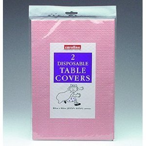 PINK Paper Tablecloths 2 per pack (Caroline){90cm x 90cm}