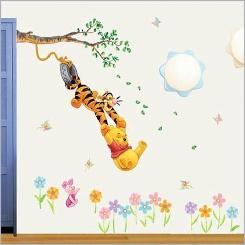 Removable Vinyl Wall Sticker Mural Decal Art - Winnie the Pooh Swinging
