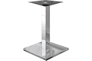 ‎GGMMÖBEL GGMMÖBEL Madrid | Tischgestell für Esstisch, Schreibtisch | Tischbeine | Edelstahl | Tischfüße | Bodenplatte: 50 x 50 cm | Säule: 8 cm | Gesamthöhe: 60 cm