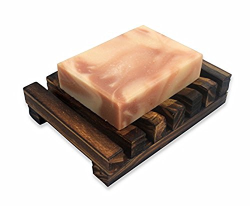 Dunkelbraun-Hawaii-Art Waschbecken Deck Seifenhalter Seifenschale aus Holz Rechteckige Hand Craft Naturseifenhalter