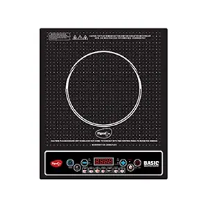 Pigeon Basic Induction Cooktop 1200 W, Auto-Shut off, Soft Push Button with 7 Segments LED Display for Power and Temperature - Black