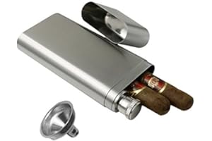 OFKPO Bottiglia Tascabile per Alcool Con Custodia per Sigaro, Tubo da Viaggio in Acciaio Inox Con Fiaschetta