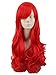 Topcosplay Women's Long Weavy Cosplay Wigs Halloween Party Hair Fire Red