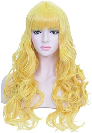 New Rainbow Series 25" Cosplay Wavy Wigs Full Head Yellow Hair Wig Anime Cosplay/Costume Party Fancy Dress