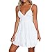 Produktbild Moonuy Frauen Backless Kleid, stilvolle Sling Kleid Kleidung über Knie Faltenrock 2018 Sommer weißes Minikleid Abend Party Strand Kleider elegante schlanke Sommerkleid (EU 34/Asien S, Weiß)