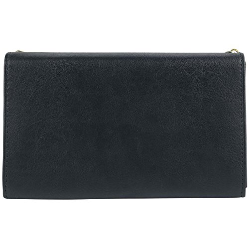 Batman-Geldbrse-fr-Damen-mit-Retro-Logo-und-Kette-schwarz