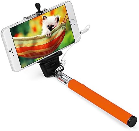 Apsmart 40inch no battery aux cable wired Selfie stick for smart phone (Orange)