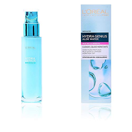 L'Oreal Paris Dermo Expertise Hydragenius Aloe Water, Cuidador Líquido para Pieles Secas y Sensibles, 70 ml