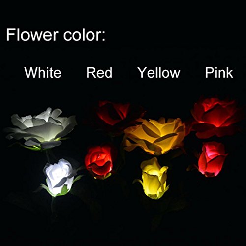sunnymi 2 Kopf Sun Rose Licht/Solar LED Dekorative Outdoor Rasen Lampe/Gute Qualität/Automatisch Aufleuchten/ABS + Edelstahl (weiß)
