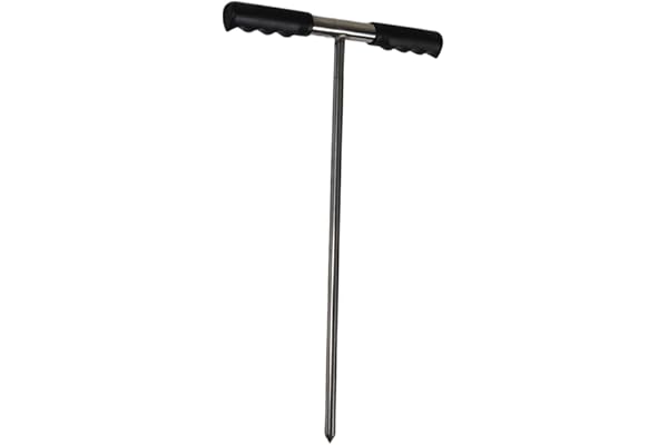 Tige de Sonde de Sol en Acier Inoxydable, Outil de Tige de Terre Réglable de 32 à 48 Pouces de Hauteur avec Poignée en T, Sonde de Sol en Métal pour Localiser Les Fosses