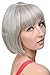 WIG ME UP ® - Lady Quality Wig short Page Bob fringe bangs silvery grey 703-51