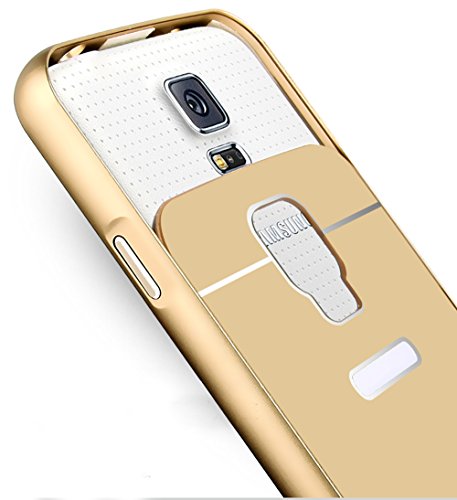 Sunnycase Beliebt Detachable Luxus PC Bumper Rahmen Case Metall Aluminium Frame Hybrid Schutz Hülle Tasche Schutzhülle für Samsung Galaxy S5 I9600 S V / S5 NEO Smart Metall Case Cover + HD Super Klare Displayschutzfolie + Stylus Stift Touch Pen, Gold - 3