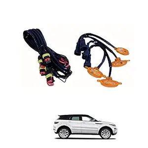 PRIKNIK LED Grille Lights Amber Yellow Grill Led with Fuse Adapter Wiring Harness Kit (4PCS, Amber Shell with Amber Light) Compatible with Cars