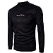 Produktbild FORH Herren Langarm Pullover Sweatshirt Winter warm Rundhals Pullover Bluse Mode Solide Farbe Brief gedruckt Sport Sweatshirts Casual Slim Fit Sweatshirt Outwear Tops (Schwarz, M)
